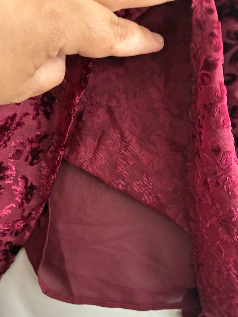 🆕GAP Burnout Velvet Crop Cami Burgundy Floral Spaghetti Strap Top XXL🆕 - Picture 11 of 16